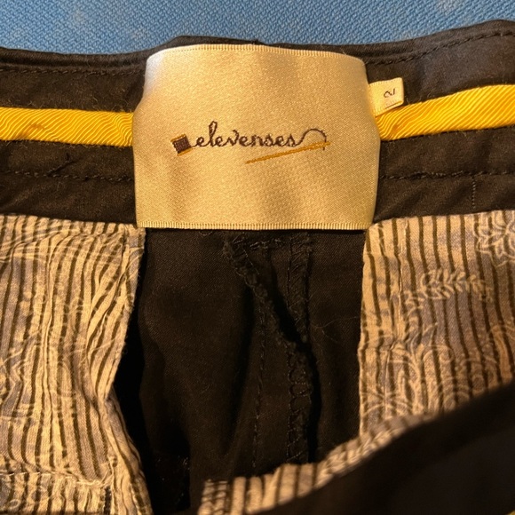 Anthropologie Elevenses Black cuffed Bermuda Shorts size 2 - Picture 2 of 4